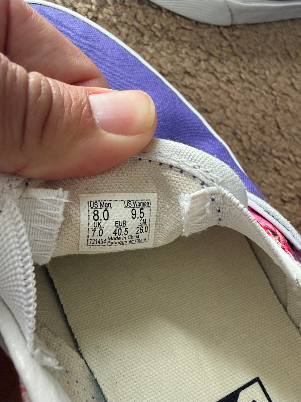 Vans Slip-On Sneakers in Purple with custom “water color” inspired trim - Picture 2 of 6